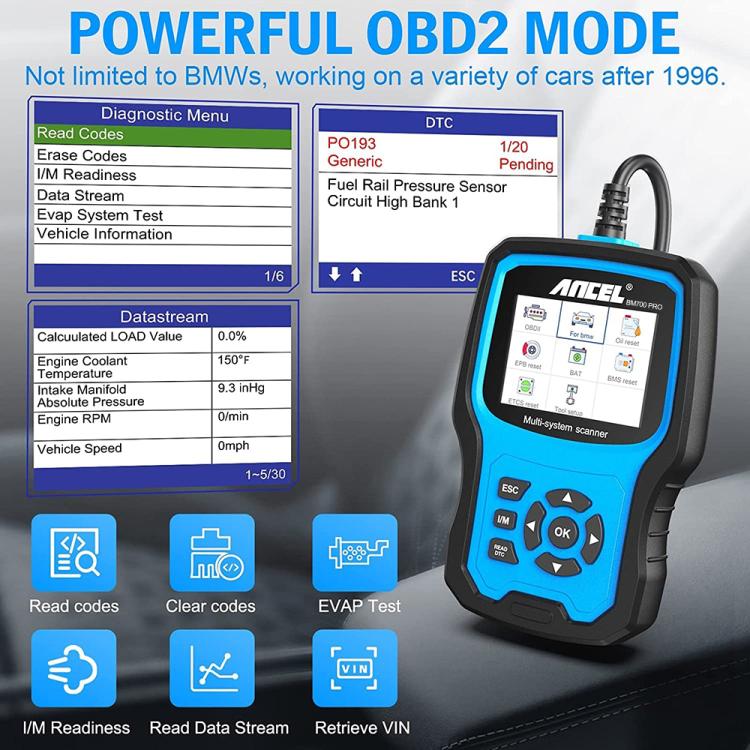 ANCEL BM700 Upgraded Version For BMW Full System Diagnostic OBDII Tester Maintenance And Resetting Repair Tools, BM700 Upgraded Version ANCEL BM700 Upgraded Version For BMW Full System Diagnostic OBDII Tester Maintenance And Resetting Repair Tools, BM700 Upgraded Version